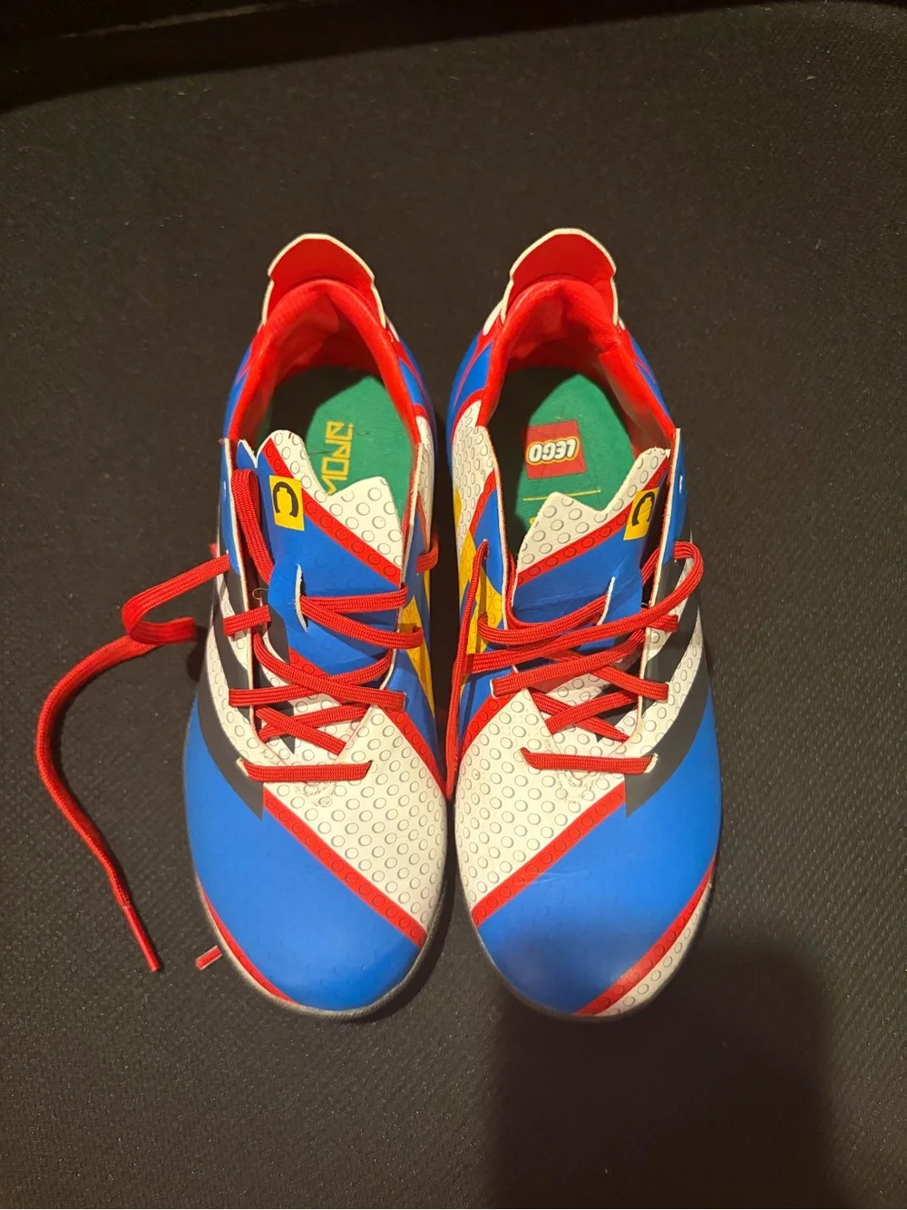 adidas Red and Green Youth Soccer Cleats